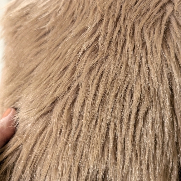 ✨ Twenty Twenty Size L Tan Faux Suede & Fur Belted Wrap Jacket 🧥 Cozy & Chic - Picture 12 of 15